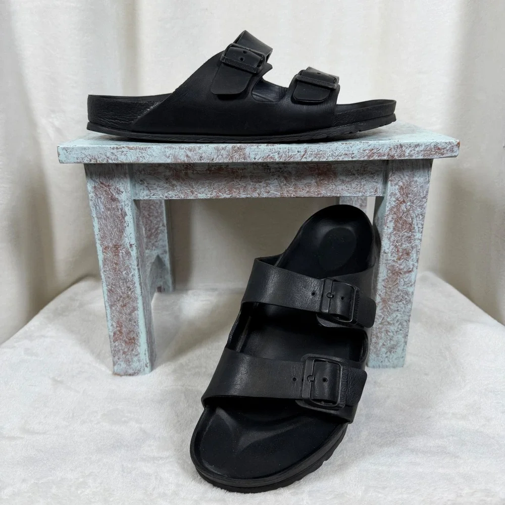 Birkenstock Arizona EVA Sandals Mens 11 Black Waterproof Double Strap Slides